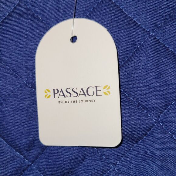 Passage Quilted Jacket Large Blue Floral Reversible Full Zip Cottagecore Boho - Picture 9 of 14